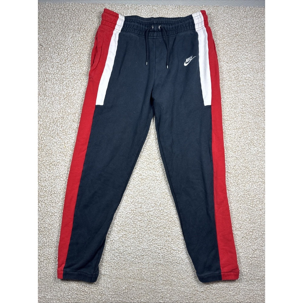 Nike Re-Issue Fleece Sweatpants Men's S Black Red Stripe AQ2100-010